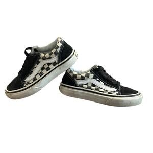 Vans Off The Wall Checkerboard Suede Toe Cap Lace Up Skate Shoes Size Toddler 12